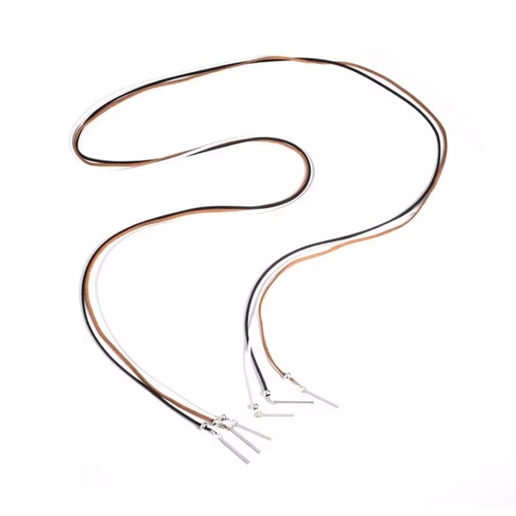 Boho Tan Vegan Faux Suede Choker Tie Necklace - Picture 3 of 4